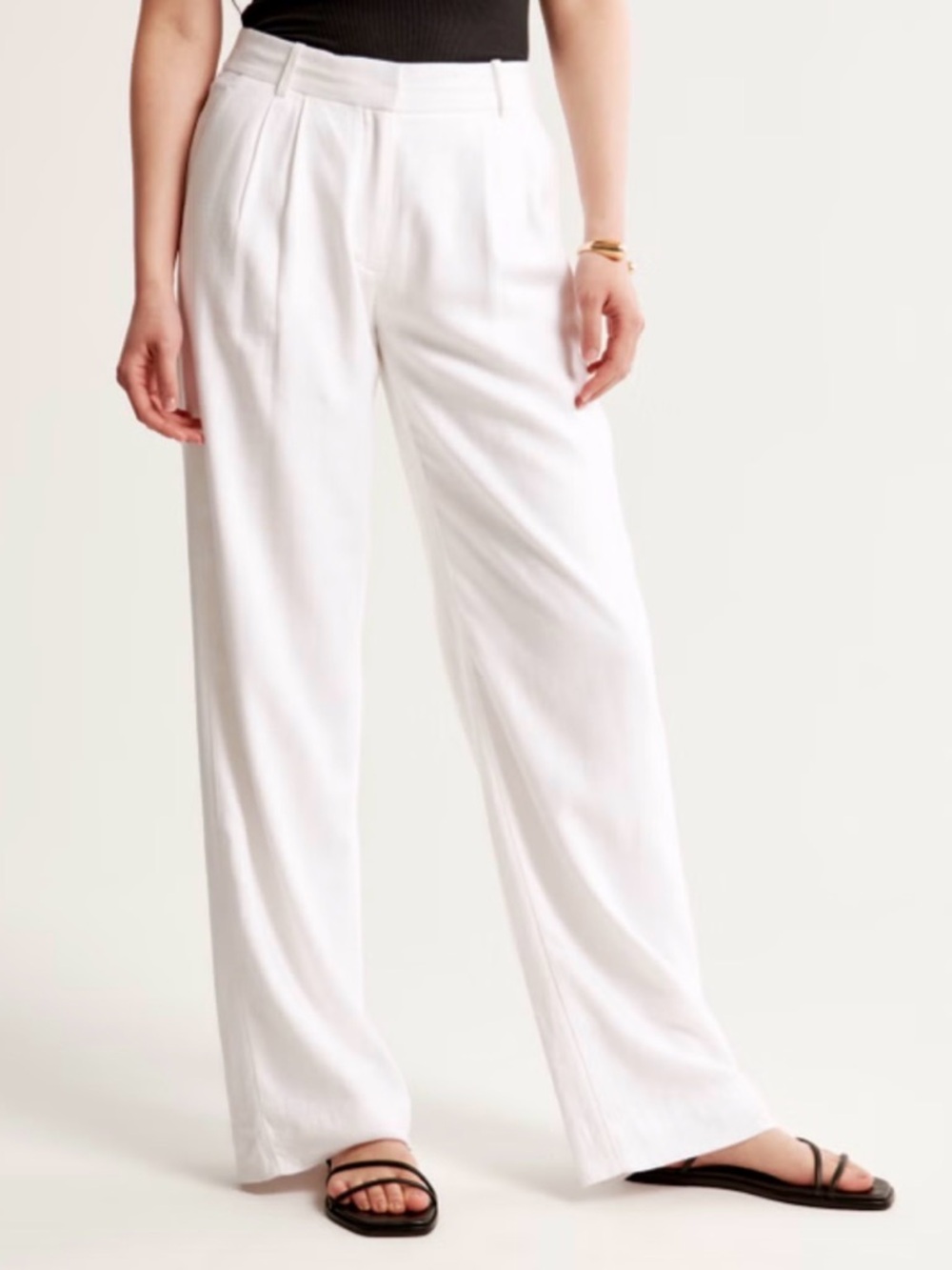 Abercrombie & Fitch White Wide-Leg Pants
